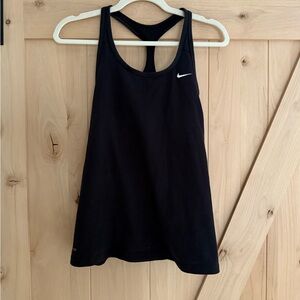 Nike Dri-Fit Women's Black Racerback Tank Top w Built In Bra - Size Medium